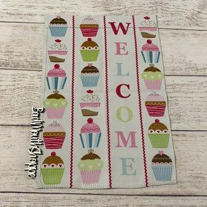 WELCOME Birthday Cupcake Double Sided Garden Flag